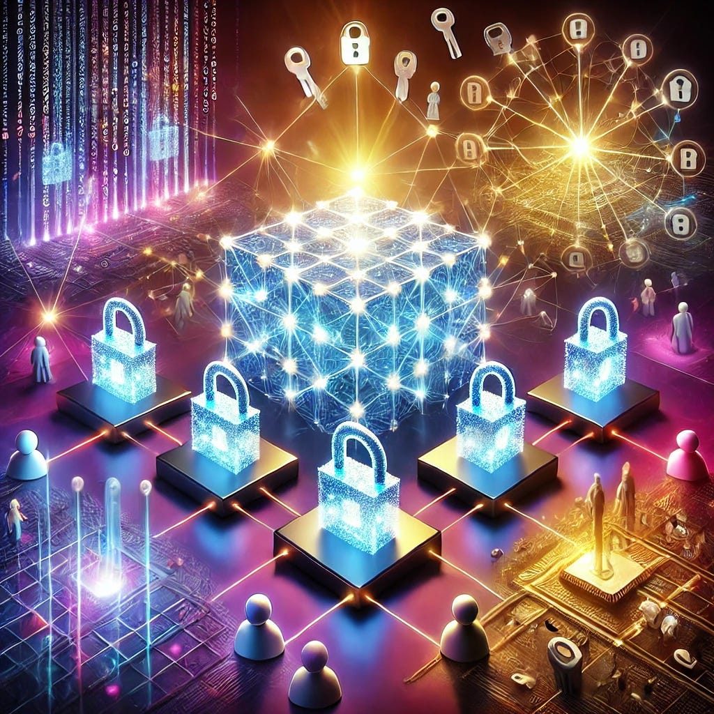 AI generated image visualising blockchain concepts